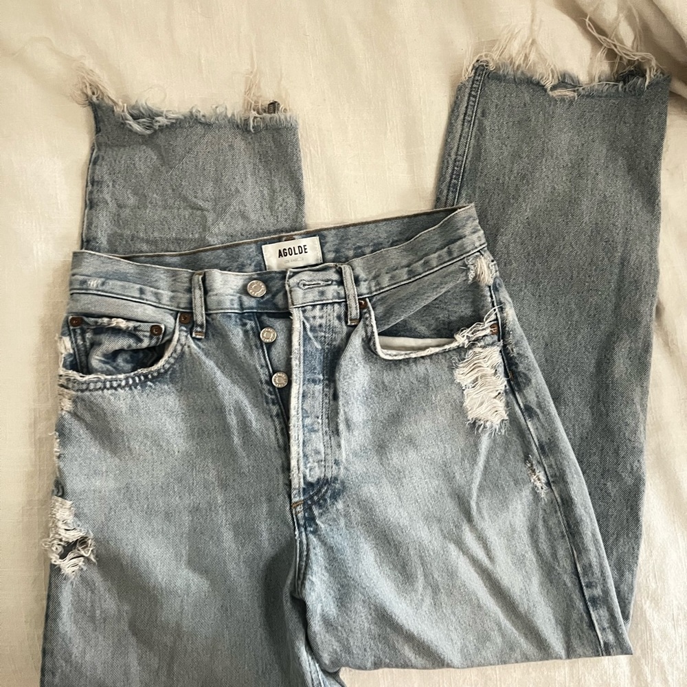 Aritzia light wash straight jeans